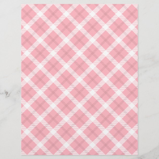 Padrão De Tartan Cor-De-Rosa E Branco (Frente)