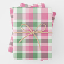 Padrão De Tartan De Xadrez Rosa Funfa E Verde