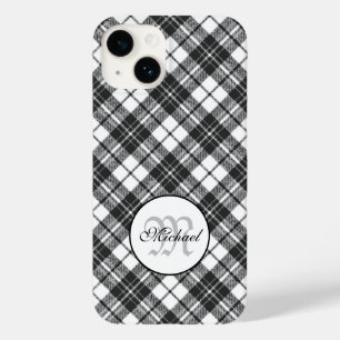 Padrão de Tartan Gratuito Gratuito Monograma Branc
