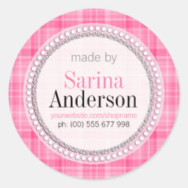 Padrão De Tartan Rosa Feito Por Etiquetas