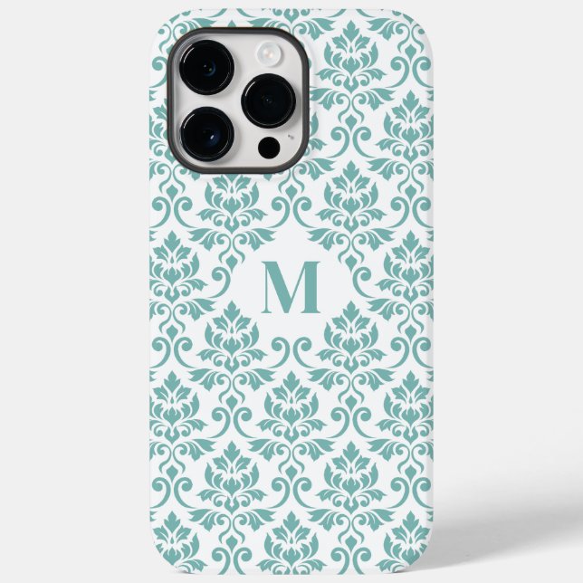 Padrão de Teal Feuille Damask (Personalizado) (Verso)