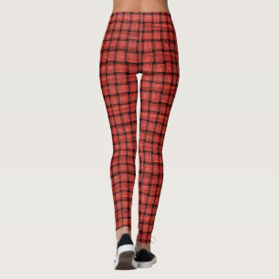 Padrão de tecelagem vermelha em leggings personali