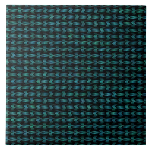 Padrão de Tecido Abstrato Verde Azul (Frente)