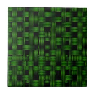 Padrão de Textura de Cesta Tecida Verde Esmeralda
