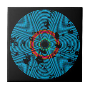 Padrão de Textura de Disco de Vinil Multicolorido 