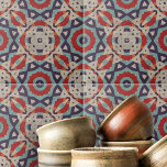 Padrão de Textura Geométrica de Pedra Mosaica Vibr<br><div class="desc">Esse azulejo cerâmico é enfeitado com um padrão geométrico cativante que exude um sentido de arte antiga. A design apresenta uma mistura harmoniosa de formas simétricas e angulares, criando um mosaico dinâmico que é ousado e intrincado. A paleta de vermelhos ricos, chatos suaves e beges quentes é cuidadosamente escolhida, evocando...</div>