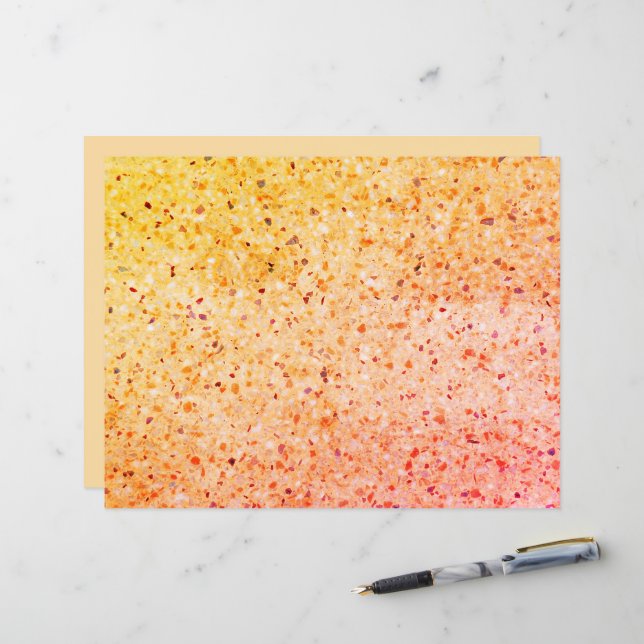 Padrão de Textura Retro Laranja Elegante Terrazzo (Frente/Verso In Situ)