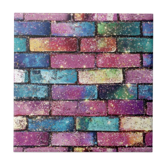 Padrão de Tijolo com Brilho Roxo (Frente)
