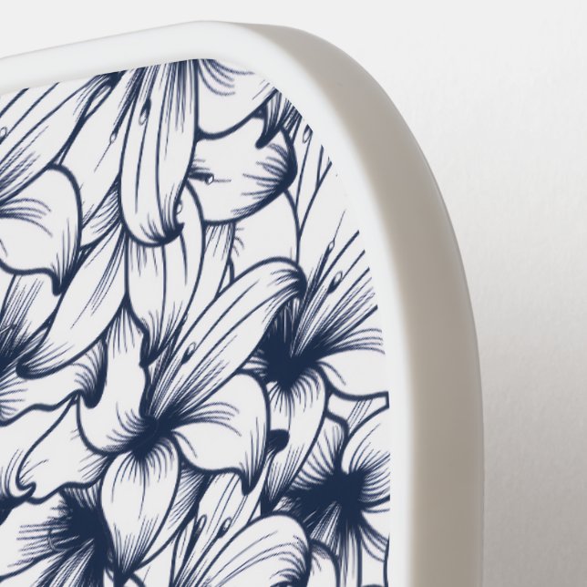 Padrão de Tinta Lily Flower Desenhada (Left Detail)