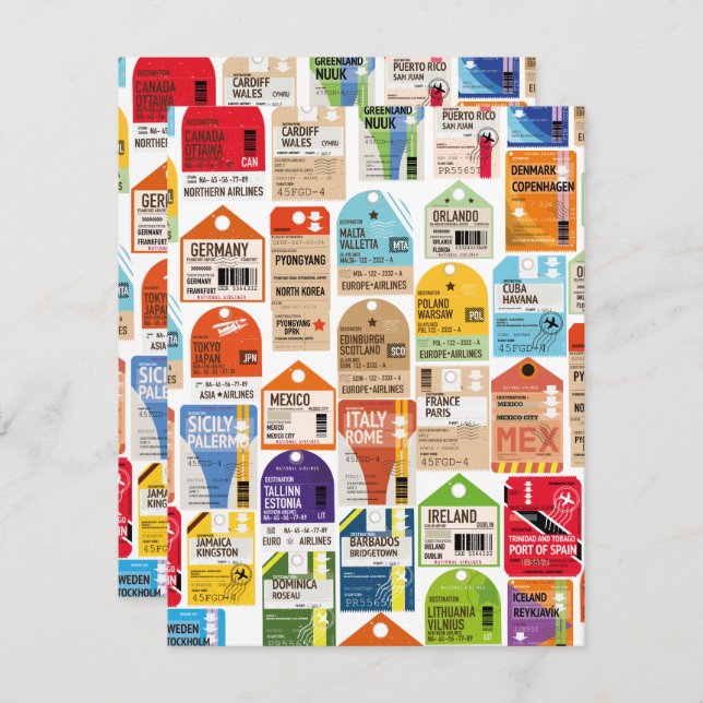 Padrão de tíquetes viagens vintage. (Frente/Verso)