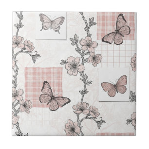 Padrão de Toile de Borboleta Botânica Vintage (5)