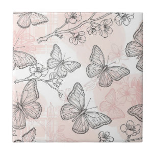 Padrão de Toile de Borboleta Botânica Vintage (6)