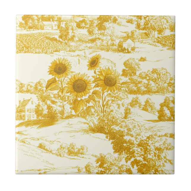 Padrão de Toile de Girassol Dourado Grandmillennia (Frente)
