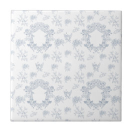 Padrão de Toile Francês Branco Azul