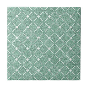 Padrão de Treliça Aveludado em Verde-Menta