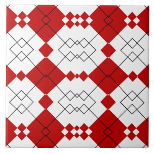 Padrão de Treliça de Diamante Vermelho em Negrito