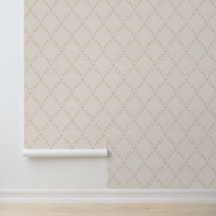 Padrão de Treliça Floral Boho Bege Macio