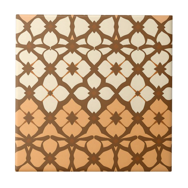 Padrão de Treliça Marroquina Creme Caramelo (Frente)