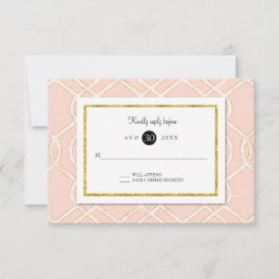 Padrão de Trellis Latice Moderno RSVP Rosa e Doura