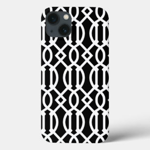 Padrão de Trellis Moderno Preto e Branco