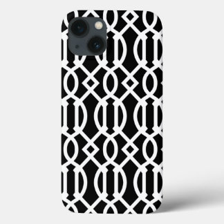 Padrão de Trellis Moderno Preto e Branco