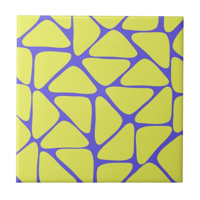 Padrão de Triângulo Geométrico Neon Azul Verde (Frente)