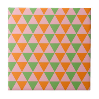Padrão de Triângulo Geométrico Verde Laranja