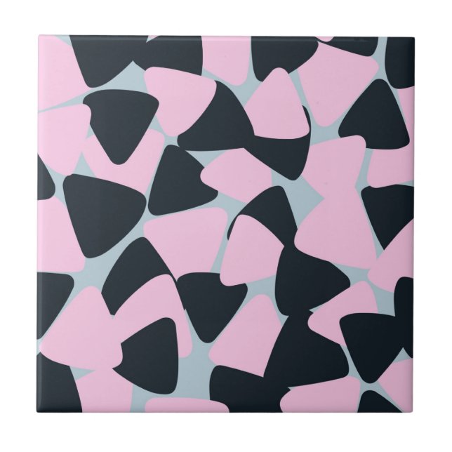 Padrão de Triângulo Rosa Preto Azul (Frente)