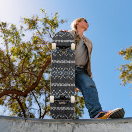 Padrão de Tricô Aconchegante Skateboard Preto e Ci