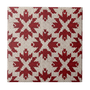 Padrão de Tricô Vermelho e Branco Nórdico – Invern