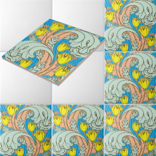 Padrão de Tulipa Art Nouveau Vintage