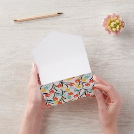 Padrão de Tulipas Vibrante Design Floral em Branco