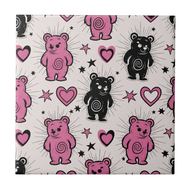 Padrão de Urso de Pelúcia de Desenho Animado Fofo (Frente)