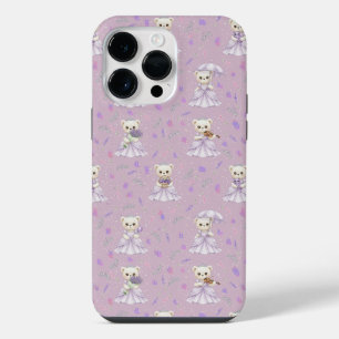 Padrão de Urso Princesa Lavanda Fofa