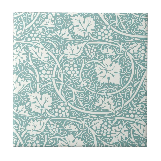 Padrão de Uva William Morris Azul Turquesa (Frente)