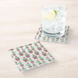 Padrão de vaso floral de cacto rosa verde