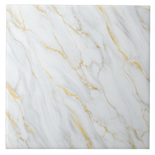 Padrão de Veia Dourada em Mármore Branco