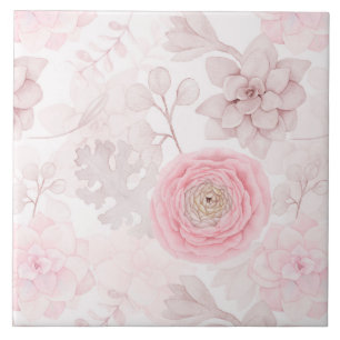 Padrão de Verão de Ilustração Suculenta de Flor Ro