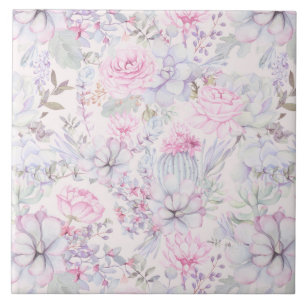 Padrão de Verão de Ilustração Suculenta Floral Ros