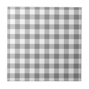 Padrão De Verificação De Cinzas E Gingham Branc