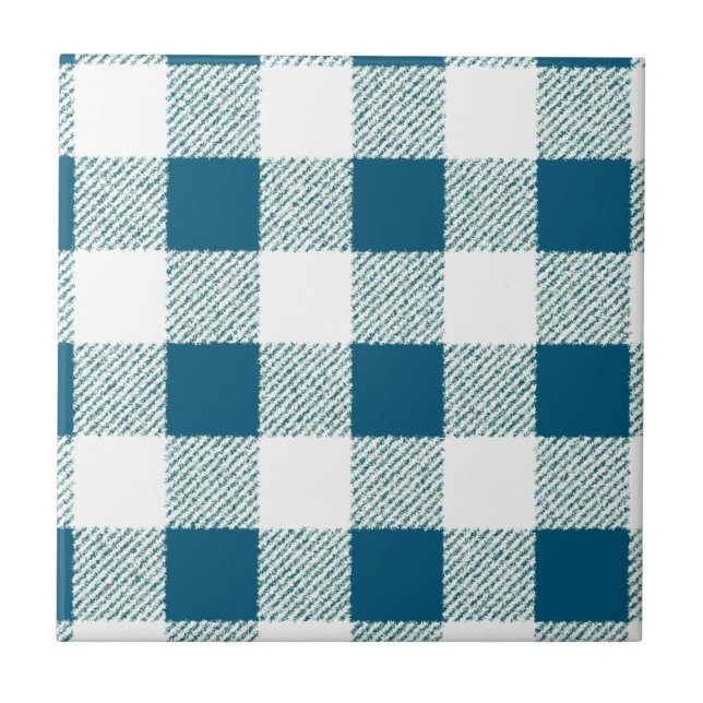 Padrão de Verificação de Gingham Verde Azul (Frente)