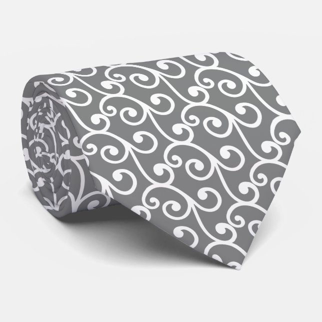 Padrão de Vetor de Redemoinho Branco na Gravata Ci (Rolled)
