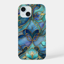 Padrão de vidro fixo azul e verde personalizável