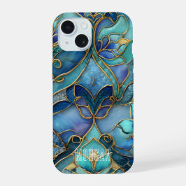 Padrão de vidro fixo azul e verde personalizável