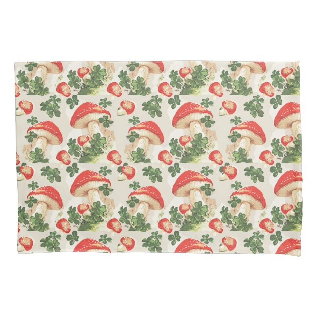 Padrão de Vintage Forest Mushroom Lucky Clover (Frente)