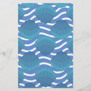 Padrão De Vintage Seashell E Ondas