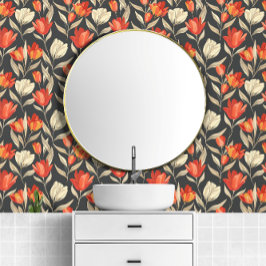 Padrão de Vintagem da Flor das Tulipas Grandes