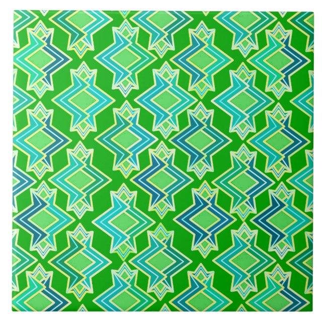 Padrão de Wallpaper Art Deco, Jade Green (Frente)