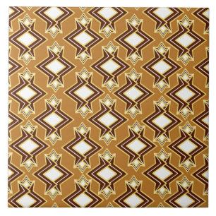 Padrão de Wallpaper Art Deco, Tan e Brown