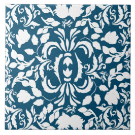 Padrão de William Morris azul e branco do marinho